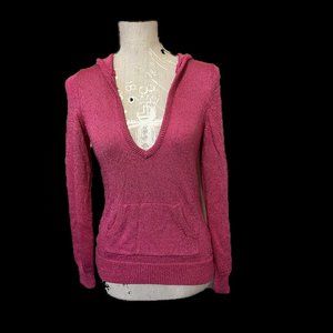 Trina Turk Hot Pink Hooded Sweater- Small